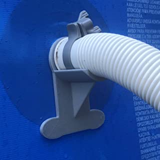 2 Soportes para tuberias de Piscina: Gris- para Tubos de 30 mm a 37 mm- disenados para Adaptarse a Piscinas INTEX