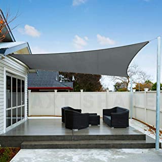 AXT SHADE Toldo Vela de Sombra Rectangular 3 x 4 m- proteccion Rayos UV Impermeable para Patio- Exteriores- Jardin- Color Gris