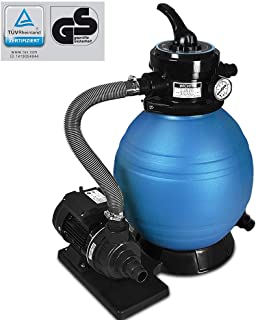 Deuba Depuradora Azul y Negro 10200 l-h bomba de filtro de arena con valvula con 4 funciones filtro de agua para piscina