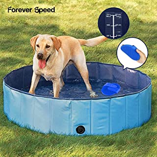 Forever Speed Piscina perros Gatos para perros grandes Portatil Banera Bano de Mascota Plegable Piscina de Bano Doggy Pool 80 x 20 cm Azul