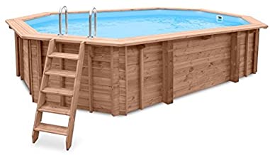 Jardin Piscina Sea Breeze- piscina a y 96188- madera- Gabriella Piscina- 6-07 x 3-96 X 131 cm- Bomba- Pool Escalera- Skimmer