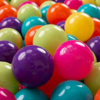 KiddyMoon 100 ∅ 7Cm Bolas Colores De Plastico para Piscina Certificadas para Ninos- Verdeclr-Amarillo-Turquesa-Naranja-Rosaos-Violeta