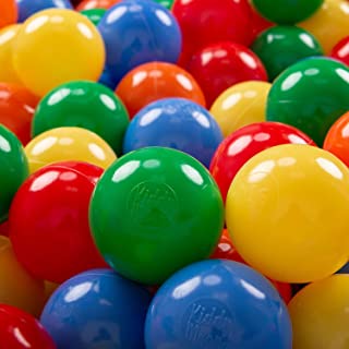 KiddyMoon 200 ∅ 6Cm Bolas Colores De Plastico para Piscina Certificadas para Ninos- Amarillo-Verde-Azul-Rojo-Naranja