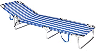 LOLAhome Tumbona Playa Cama de 3 pies de Aluminio y textileno (Azul Rayas)