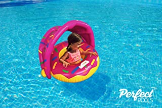 Perfect Pools Flotador Inflable Para Piscina Para Bebes - Anillo de Natacion Bebe Rosquilla Asiento para Ninos Pequenos con Sombrilla para Ninos de 6 a 36 meses Ninos Pequenos