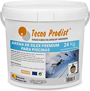 Tecno Prodist Arena de Silex Arena Premium para Piscinas - En Cubo de 24 Kg (Granulometria 0-4 a 0-8 mm) Ideal para el Filtro de su Piscina.